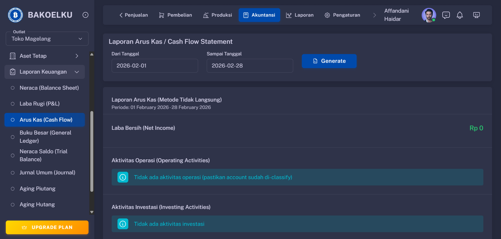Arus Kas Interface